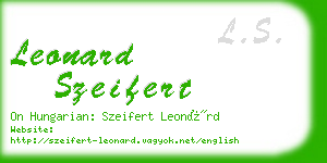 leonard szeifert business card